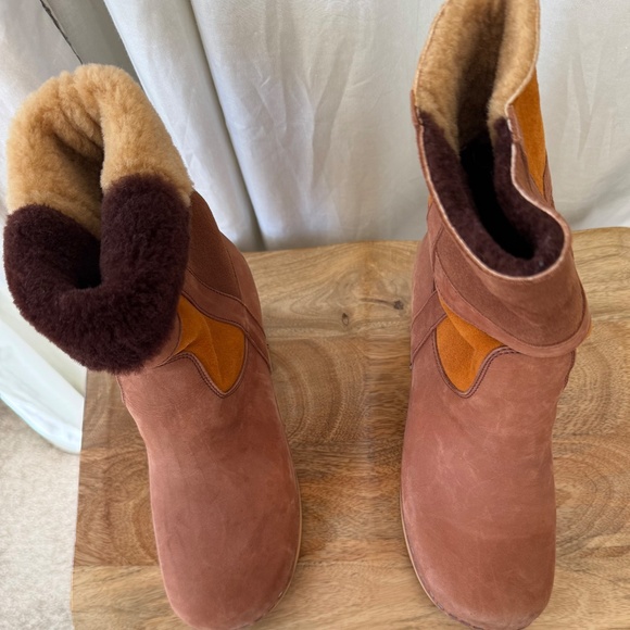 Swedish Hasbeens Tall Shearling-Lined Suede & Leather Boots - Picture 4 of 6